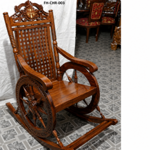 Luxury Handcrafted Solid Wood Rocking Chair | Traditional Wooden Swing Chair | Royal Heritage Rocker