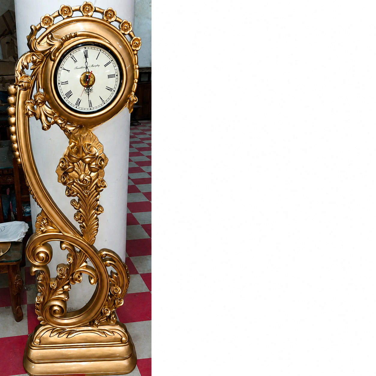 Luxury Gold Finish Decorative Grandfather Floor Clock