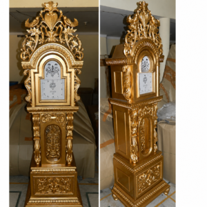 Luxury Handcrafted Gold Finish Grandfather Floor Clock