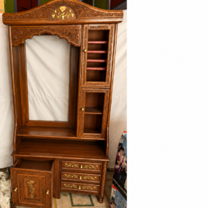 Premium Solid Wood Dressing Table with Mirror & Storage Cabinet