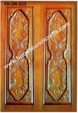Classic Ornate Carved Wooden Double Door – FH-DR-553