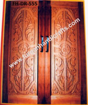 Classic Floral Hand-Carved Wooden Double Door – FH-DR-555