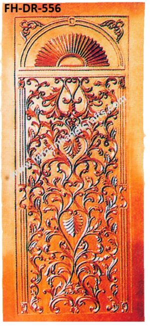 Traditional Floral Hand-Carved Wooden Door Panel – FH-DR-556