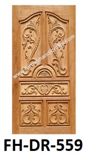 Classic Floral Hand-Carved Wooden Door – FH-DR-559