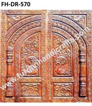 Royal Hand-Carved Double Wooden Door – FH-DR-570