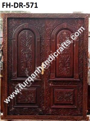 Royal Hand-Carved Double Wooden Door – FH-DR-571