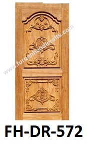 Decorative Hand-Carved Wooden Door Panel – FH-DR-572