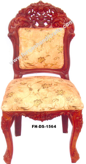 Royal Hand-Carved Floral Upholstered Dining Chair