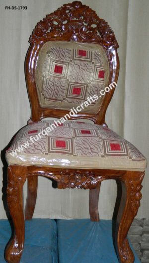 Royal Hand-Carved Upholstered Wooden Dining Chair