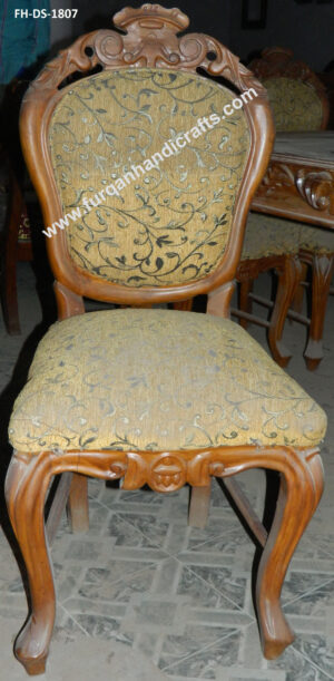 Royal Hand-Carved Upholstered Wooden Dining Chair