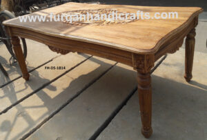 Luxury Hand-Carved Solid Wood Dining Table