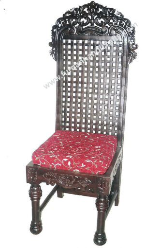 Royal Hand-Carved High-Back Cane Dining Chair