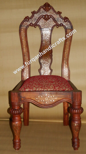 Royal Inlay Carved Wooden Dining Chair