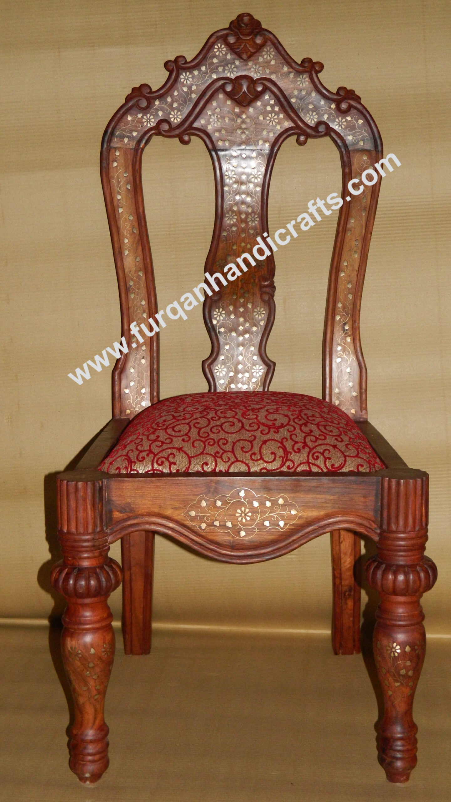 Royal Inlay Carved Wooden Dining Chair