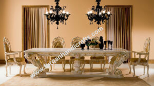 Grand Royal Carved Dining Table & Chair Set