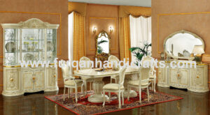 Royal Ivory-Gold Dining Room Furniture Set
