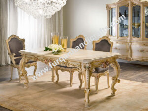 Luxury French Provincial Carved Dining Table Set