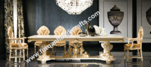 Royal Cream & Gold Ornate Dining Set