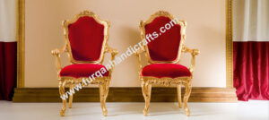 Royal Baroque Gold & Red Velvet Armchair