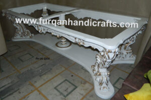 FH-DS-1856 Royal Ornate Glass-Top Dining Table
