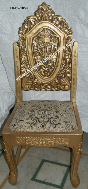 Royal Gold Floral Carved Dining Chair – FH-DS-1858