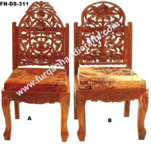 Royal Hand-Carved Floral Wooden Dining Chair
