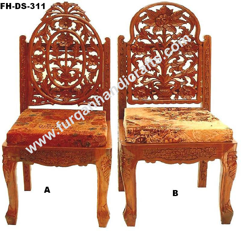 Royal Hand-Carved Floral Wooden Dining Chair