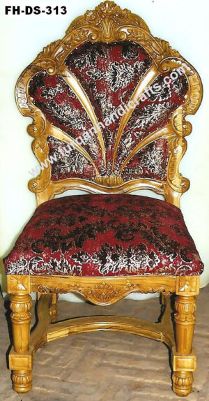 Royal Hand-Carved Upholstered Wooden Dining Chair