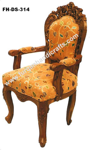 Royal Hand-Carved Wooden Dining Arm Chair