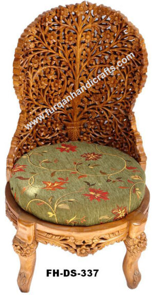 Royal Hand-Carved Tree of Life Wooden Accent Chair
