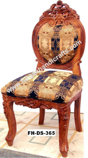 Royal Hand-Carved Upholstered Oval Back Dining Chair