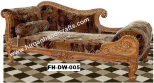 Royal Hand-Carved Wooden Chaise Lounge
