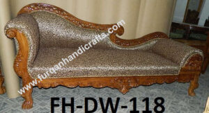Royal Hand-Carved Wooden Chaise Lounge