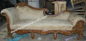 Luxury Hand-Carved Wooden Chaise Lounge