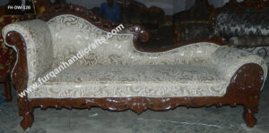 Royal Hand-Carved Wooden Chaise Lounge