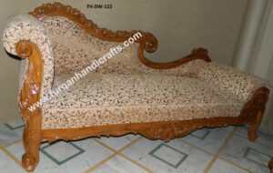 Classic Hand-Carved Wooden Chaise Lounge