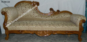 Royal Hand-Carved Wooden Chaise Lounge
