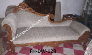 Royal Hand-Carved Wooden Chaise Lounge