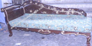 Luxury Hand-Carved Wooden Chaise Lounge