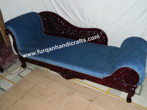 Royal Hand-Carved Upholstered Chaise Lounge