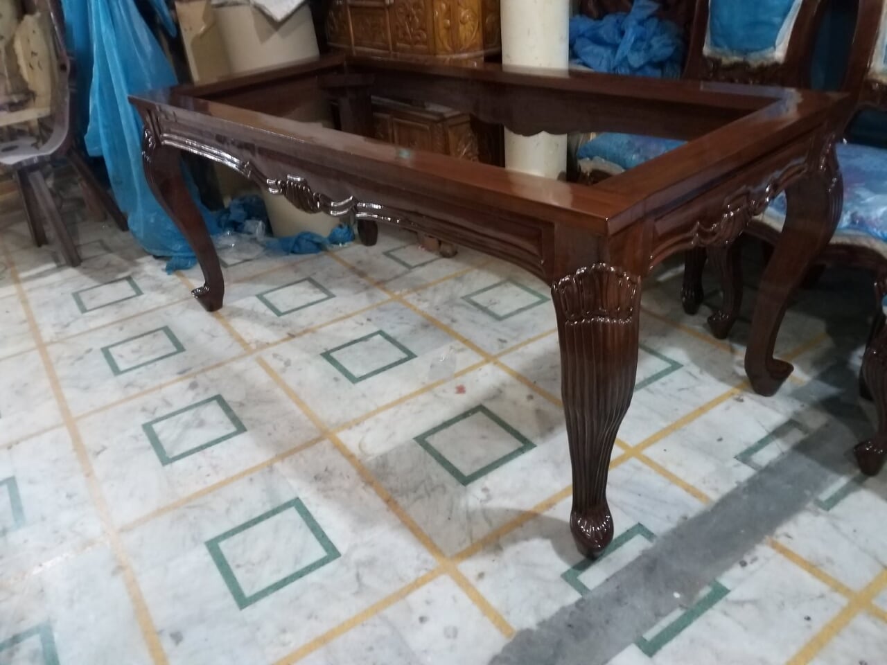 Classic Carved Wooden Dining Table