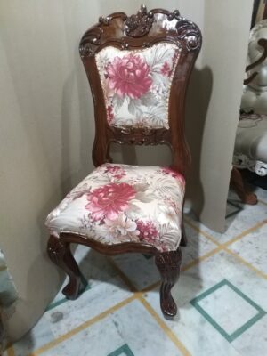 Vintage Floral Carved Wooden Dining Chair